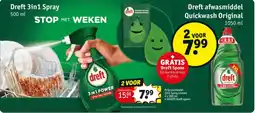 Kruidvat Spray Lemon 2 x 500 ml + GRATIS Dreft spons aanbieding