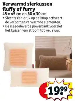 Kruidvat Verwarmd sierkussen fluffy of furry aanbieding