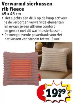 Kruidvat Verwarmd sierkussen rib fleece aanbieding