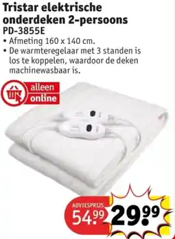 Kruidvat Tristar elektrische onderdeken PD-3855E aanbieding