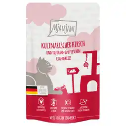 Zooplus 24x 125g MjAMjAM culinaire hert en kalkoen met verse veenbessen nat kattenvoer aanbieding