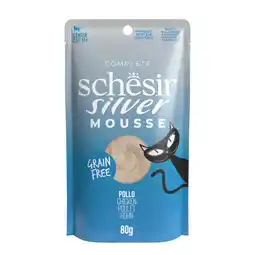 Zooplus 12x80g Schesir Silver Mousse Kattensnacks Kip aanbieding