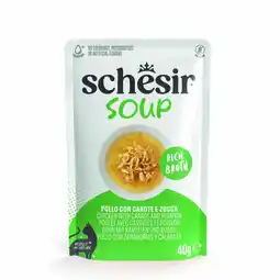 Zooplus Voordeelpakket: 24x40g Schesir Kattensoep Kip met wortels en pompoen natvoer voor katten aanbieding