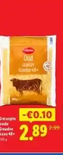 Lidl Geraspte oude Goudse kaas 48+ aanbieding
