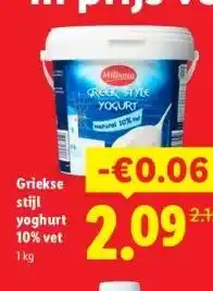 Lidl Griekse stijl yoghurt aanbieding