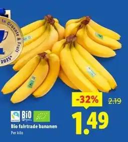 Lidl Bio fairtrade bananen aanbieding