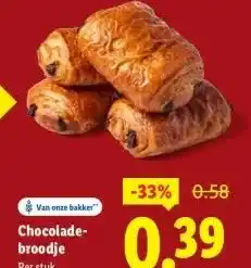 Lidl Van onze bakker Chocolade- broodje aanbieding