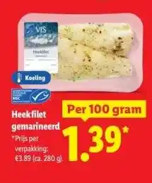 Lidl Heekfilet gemarineerd aanbieding