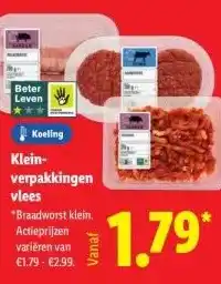 Lidl Klein- verpakkingen vlees aanbieding