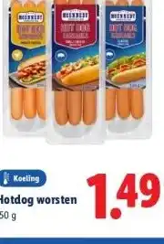 Lidl Koeling Hotdog worsten aanbieding