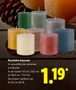 Lidl Rustieke kaarsen aanbieding