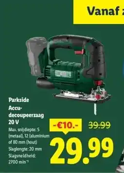 Lidl Parkside Accu-decoupeerzaag 20 V aanbieding