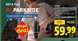 Lidl Parkside Accu-schroefboormachineset 20 V aanbieding