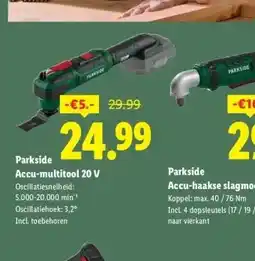 Lidl Parkside Accu-haakse slagmoersleutel 20 V aanbieding