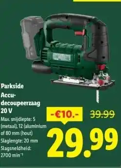 Lidl Parkside Accu- decoupeerzaag 20 V aanbieding