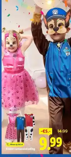 Lidl Kinder carnavalskleding aanbieding