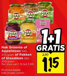 Vomar Voordeelmarkt Hak Groente of Appelmoes of Pakken of Stazakken aanbieding