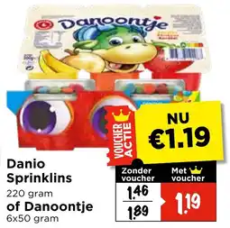 Vomar Voordeelmarkt Danio Sprinklins of Danoontje aanbieding