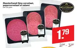 Coop Meesterhand fijne cervelaat, pepercervelaat of salami aanbieding