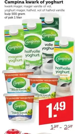 Coop Campina kwark of yoghurt aanbieding