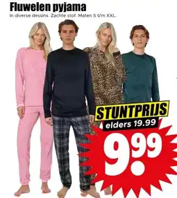 Dirk Fluwelen pyjama aanbieding