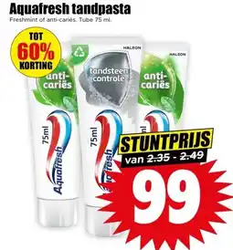Dirk Aquafresh tandpasta aanbieding