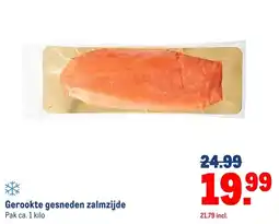 Makro Gerookte gesneden zalmzijde aanbieding