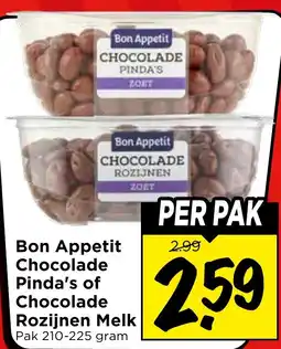 Vomar Voordeelmarkt Bon Appetit Chocolade Pinda's of Chocolade Rozijnen Melk aanbieding