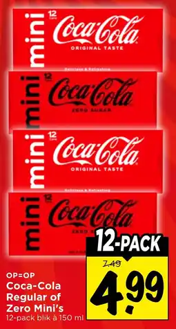 Vomar Voordeelmarkt Coca-Cola Regular of Zero Mini's aanbieding