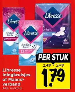 Vomar Voordeelmarkt Libresse Inlegkruisjes of Maandverband aanbieding
