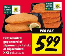 Nettorama Filetschnitzel gepaneerd of zigeuner of kipschnitzel XXL aanbieding