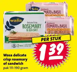Nettorama Wasa delicate crisp rosemary of sandwich aanbieding