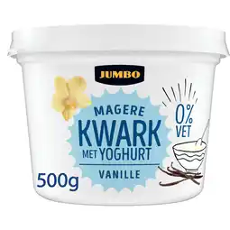 Jumbo Jumbo Magere Kwark met Yoghurt Vanille 0% Vet 500 g aanbieding