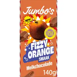 Jumbo Jumbo's Melkchocolade Fizzy Orange 140 g aanbieding
