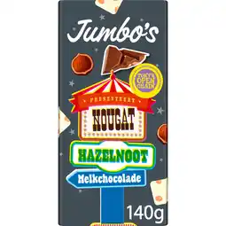Jumbo Jumbo's Melkchocolade Nougat Hazelnoot 140 g aanbieding