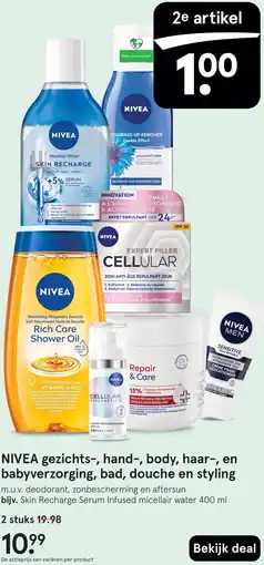 Etos NIVEA gezichts, hand, body, haar, en babyverzorging, bad, douche en styling aanbieding