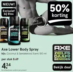 Etos Axe Lower Body Spray aanbieding