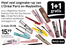 Etos Heel veel oogmake-up van L'Oréal Paris en Maybelline aanbieding