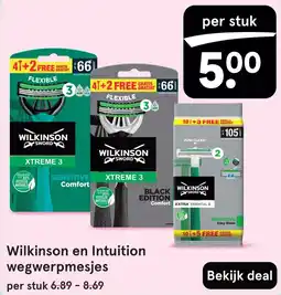 Etos Wilkinson en Intuition wegwerpmesjes aanbieding