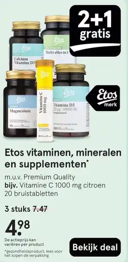 Etos Etos vitaminen, mineralen en supplementen aanbieding