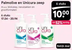 Etos Palmolive en Unicura zeep aanbieding