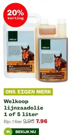 Welkoop Welkoop lijnzaadolie 1 of 5 liter aanbieding