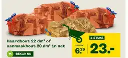Welkoop Haardhout 22 dm³ of aanmaakhout 20 dm³ in net aanbieding