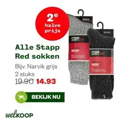 Welkoop Alle Stapp Red sokken aanbieding