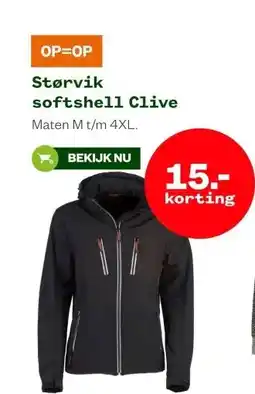 Welkoop Størvik softshell Clive aanbieding