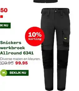 Welkoop Snickers werkbroek Allround 6341 aanbieding
