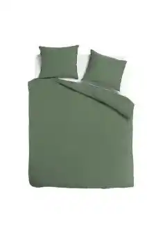 TotaalBED Dekbedovertrek Noa Olijfgroen 140 x 200/220 cm aanbieding