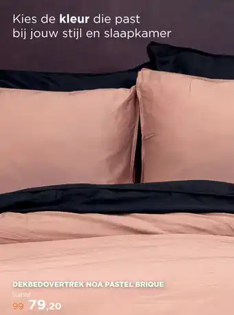 TotaalBED Dekbedovertrek Noa Pastel Brique 140 x 200/220 cm aanbieding