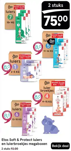Etos Etos Soft & Protect luiers en luierbroekjes megaboxen aanbieding