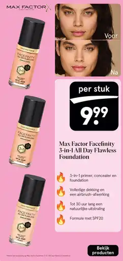 Etos Max Factor Facefinity 3-in-1 All Day Flawless Foundation aanbieding